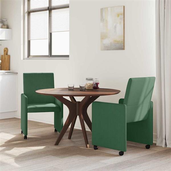 Grote foto vidaxl dining stoelen met wielen 2 pcs grijs groen 57 x 66 x 94 cm huis en inrichting stoelen