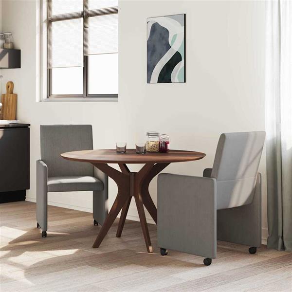 Grote foto vidaxl dining stoelen met wielen 2 pcs lichtgrijs 57 x 66 x 94 cm huis en inrichting stoelen