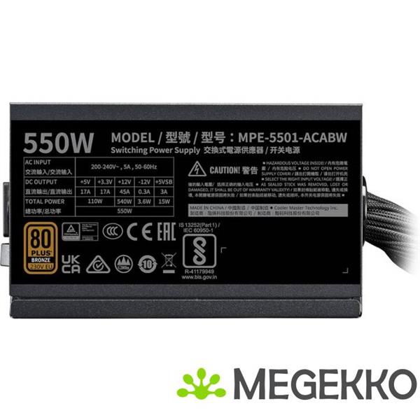 Grote foto cooler master psu mwe bronze 550 v3 atx 3.1 computers en software overige