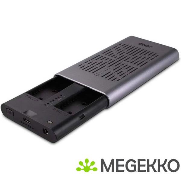 Grote foto lindy 43382 usb 3.2 behuizing voor 2x2 dual m.2 nvme met kopieer optie computers en software behuizingen en kasten