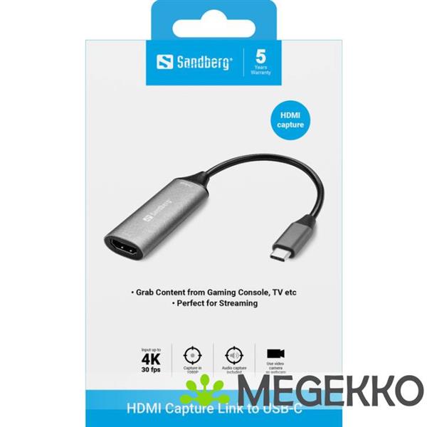 Grote foto sandberg hdmi capture link to usb c computers en software overige computers en software