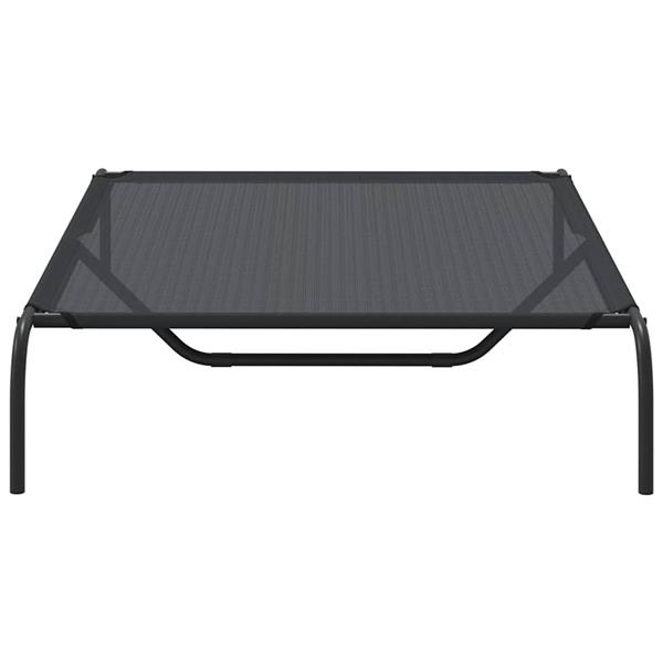 Grote foto vidaxl hondenmand verhoogd 130x80x20 cm textiel en staal zwart dieren en toebehoren toebehoren