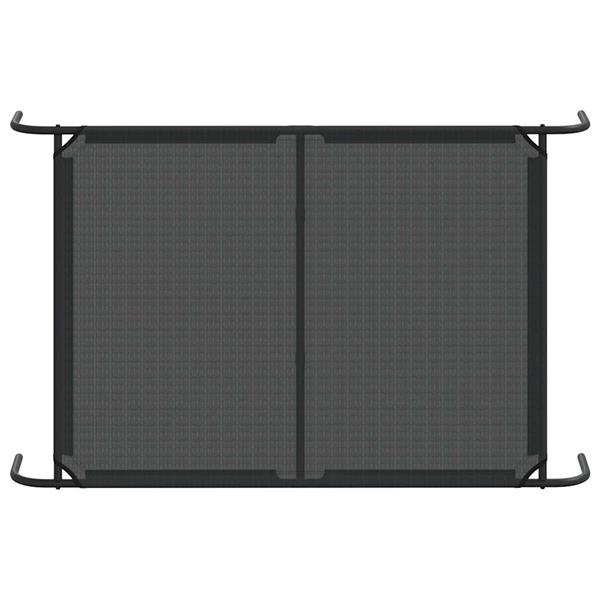 Grote foto vidaxl hondenmand verhoogd 130x80x20 cm textiel en staal zwart dieren en toebehoren toebehoren