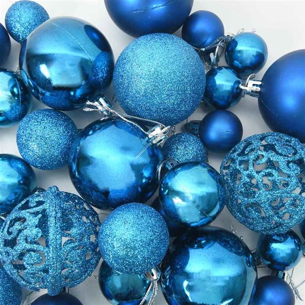 Grote foto vidaxl kerstbal set met 150 led 61 pcs blauw kunststof diversen overige diversen