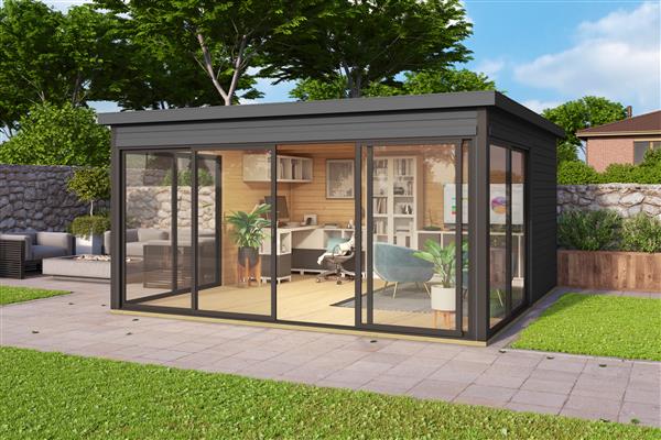 Grote foto nieuw modern luxe blokhut domeo 5 set tuin en terras tuinhuisjes en blokhutten