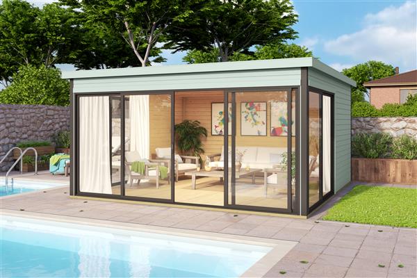Grote foto nieuw modern luxe blokhut domeo 5 set tuin en terras tuinhuisjes en blokhutten