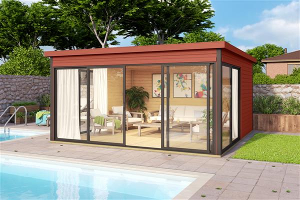 Grote foto nieuw modern luxe blokhut domeo 5 set tuin en terras tuinhuisjes en blokhutten