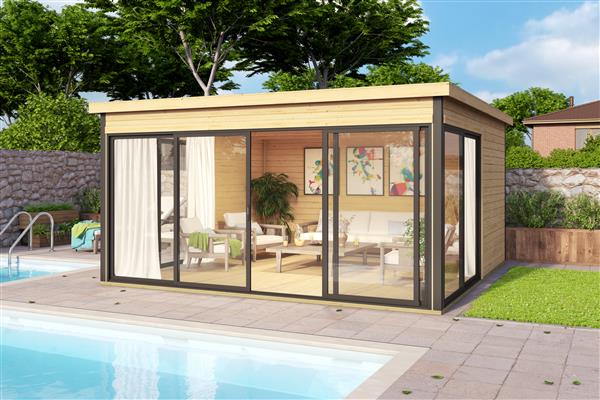 Grote foto nieuw modern luxe blokhut domeo 5 set tuin en terras tuinhuisjes en blokhutten