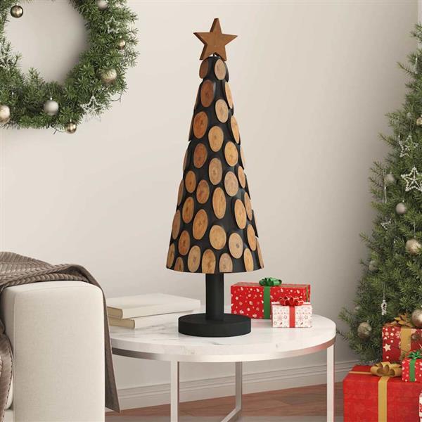 Grote foto vidaxl kerstboom met standaard bruin 90 cm massief teakhout diversen overige diversen