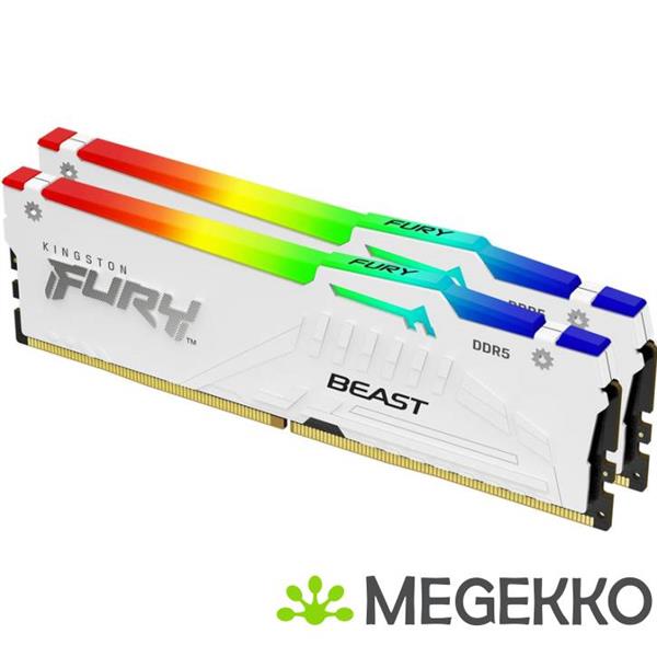 Grote foto kingston ddr5 fury beast rgb white 2x32gb 6000 computers en software overige computers en software