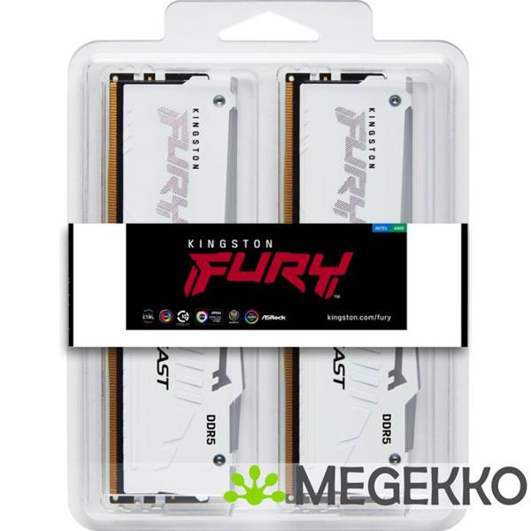 Grote foto kingston ddr5 fury beast rgb white 2x32gb 6000 computers en software overige computers en software