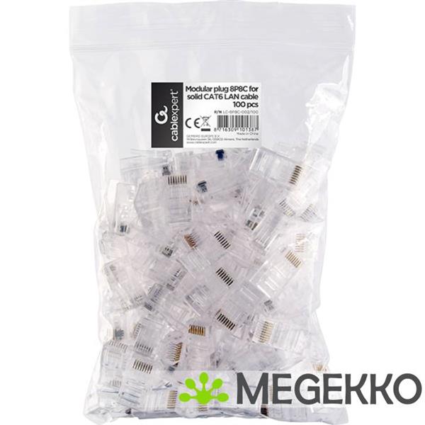 Grote foto gembird lc 8p8c 002 100 kabel connector rj 45 transparant computers en software overige computers en software