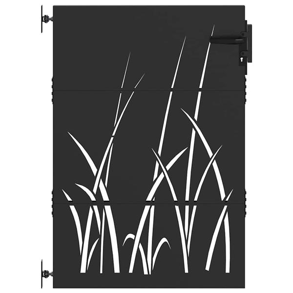 Grote foto vidaxl tuinpoort met slot zwart 85 x 150 cm poedergecoat staal tuin en terras hekken en schuttingen
