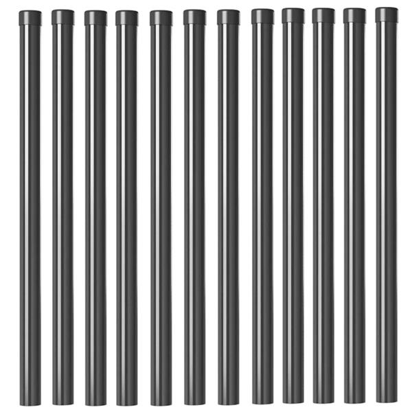 Grote foto vidaxl afrasteringspaal 12 pcs grijs 70 cm poedergecoat staal tuin en terras overige tuin en terras