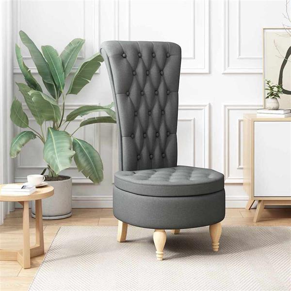 Grote foto vidaxl slipper stoel donkergrijs 56 5 x 70 x 110 cm stof huis en inrichting stoelen