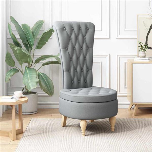 Grote foto vidaxl slipper stoel lichtgrijs 56 5 x 70 x 110 cm stof huis en inrichting stoelen