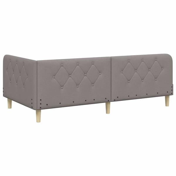 Grote foto vidaxl hoekbedframe met hoofdeinde taupe 90 x 200 cm stof antiek en kunst stoelen en banken