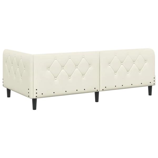 Grote foto vidaxl hoekbedframe met hoofdeinde cr me 100 x 200 cm fluweel antiek en kunst stoelen en banken