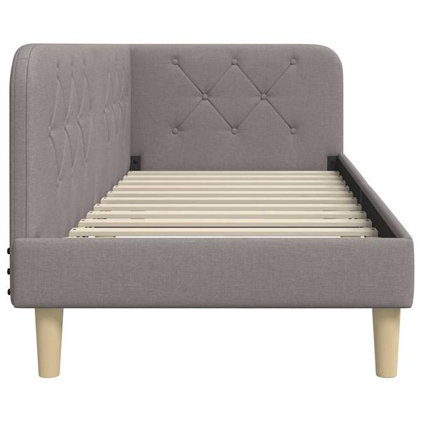 Grote foto vidaxl hoekbedframe met hoofdeinde taupe 80 x 200 cm stof antiek en kunst stoelen en banken