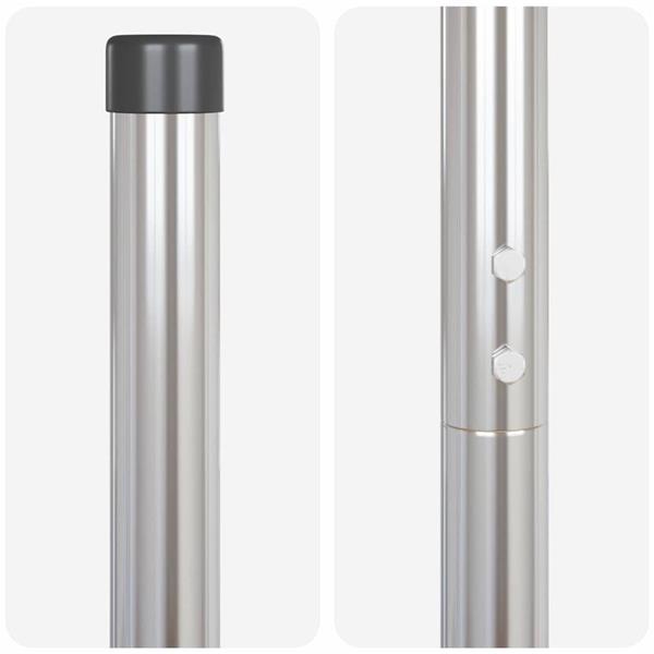 Grote foto vidaxl afrasteringspaal 12 pcs zilver poedergecoat staal tuin en terras overige tuin en terras