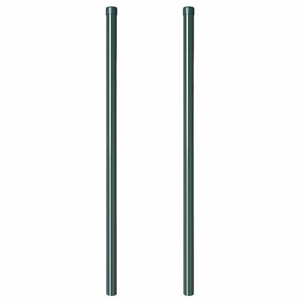Grote foto vidaxl afrasteringspaal 2 pcs groen 110 cm poedergecoat staal tuin en terras overige tuin en terras