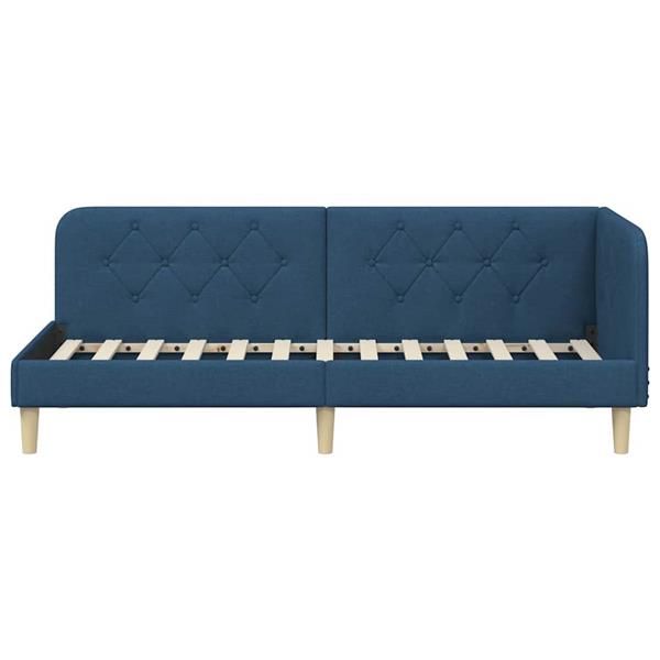 Grote foto vidaxl hoekbedframe met hoofdeinde blauw 80 x 200 cm stof antiek en kunst stoelen en banken