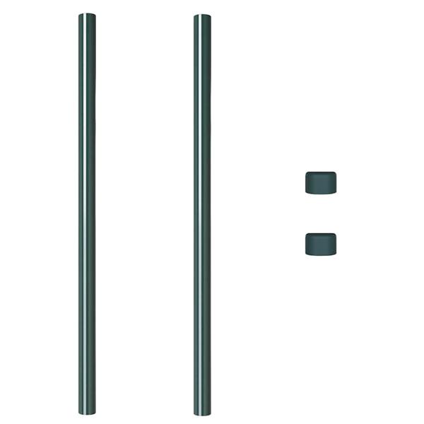 Grote foto vidaxl afrasteringspaal 2 pcs groen 110 cm poedergecoat staal tuin en terras overige tuin en terras