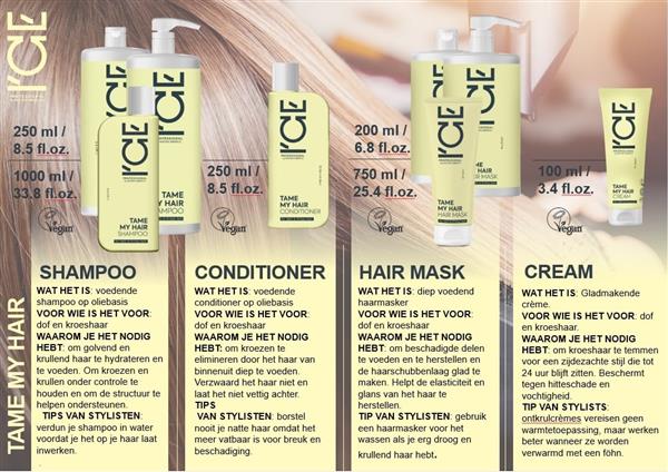 Grote foto ice professional tame my hair conditioner 250ml kleding dames sieraden