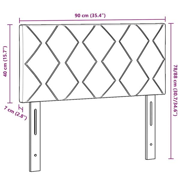 Grote foto vidaxl hoofdbord met hoofdeinde cr me 90 cm nep leer antiek en kunst stoelen en banken