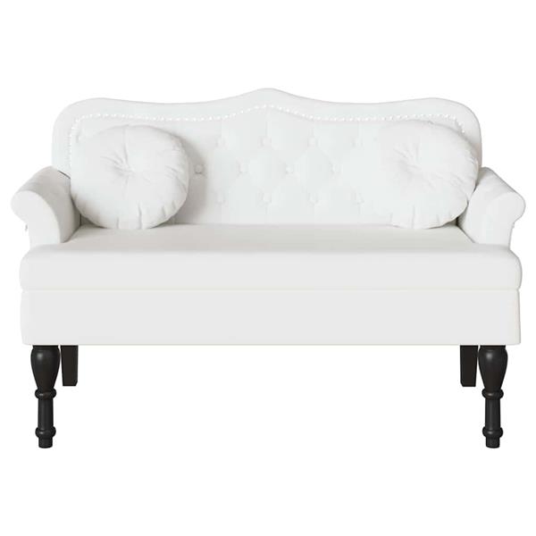 Grote foto vidaxl chesterfield bank met kussen wit 120 5 x 65 x 75 cm nep leer huis en inrichting overige huis en inrichting