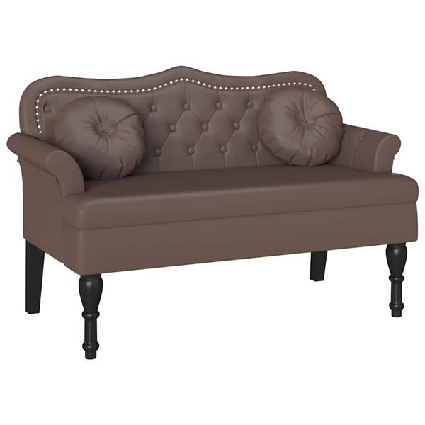 Grote foto vidaxl chesterfield bank met kussen bruin 120 5 x 65 x 75 cm nep leer huis en inrichting overige huis en inrichting