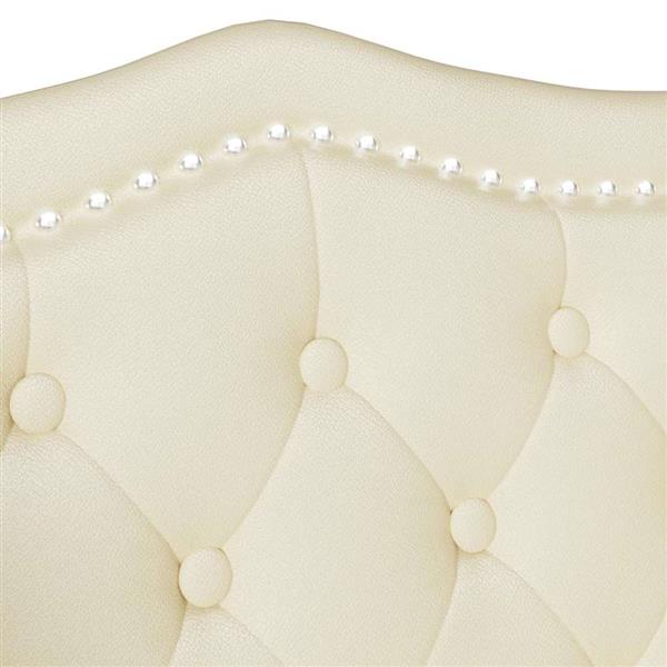 Grote foto vidaxl chesterfield bank met kussen cr me 120 5 x 65 x 75 cm nep leer huis en inrichting overige huis en inrichting