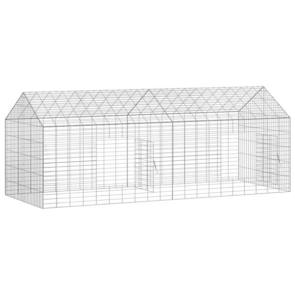 Grote foto vidaxl konijnenkooi zilver 400 x 78 x 78 cm gegalvaniseerd staal dieren en toebehoren hokken en kooien