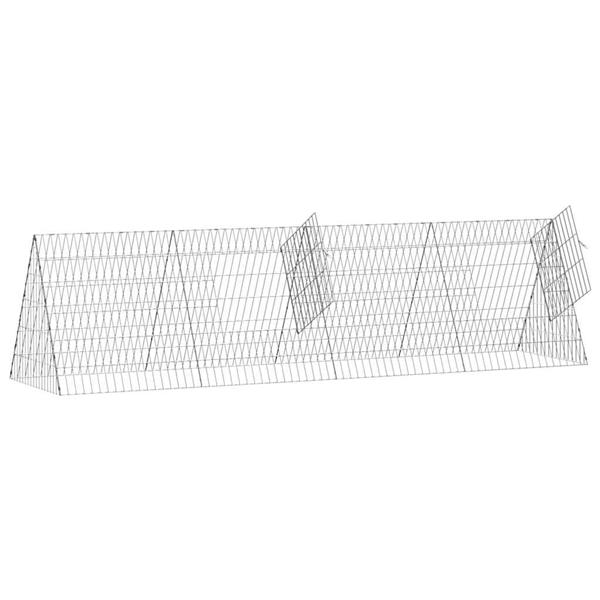 Grote foto vidaxl konijnenkooi zilver 650 x 55 x 55 cm gegalvaniseerd staal dieren en toebehoren hokken en kooien