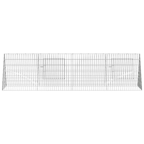 Grote foto vidaxl konijnenkooi zilver 650 x 55 x 55 cm gegalvaniseerd staal dieren en toebehoren hokken en kooien