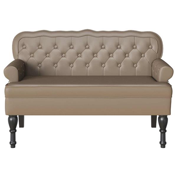 Grote foto vidaxl chesterfield bank cappuccino 119.5 x 64.5 x 75 cm nep leer huis en inrichting overige huis en inrichting