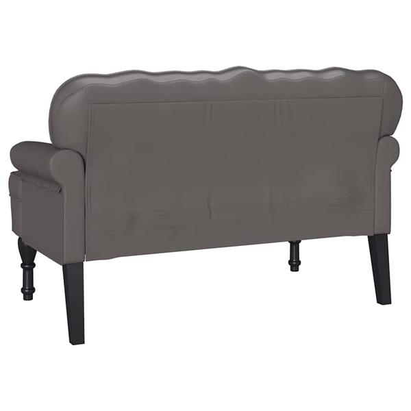 Grote foto vidaxl chesterfield bank grijs 119 5 x 64 5 x 75 cm nep leer huis en inrichting overige huis en inrichting