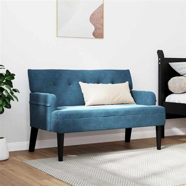 Grote foto vidaxl chesterfield bank blauw 112 x 65 5 x 75 cm fluweel huis en inrichting overige huis en inrichting