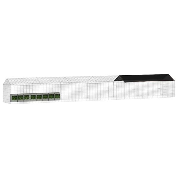 Grote foto vidaxl konijnenkooi zilver 400 x 78 x 78 cm gegalvaniseerd staal dieren en toebehoren hokken en kooien