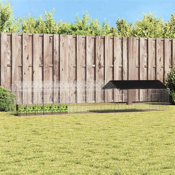 Grote foto vidaxl konijnenkooi zilver 400 x 78 x 78 cm gegalvaniseerd staal dieren en toebehoren hokken en kooien