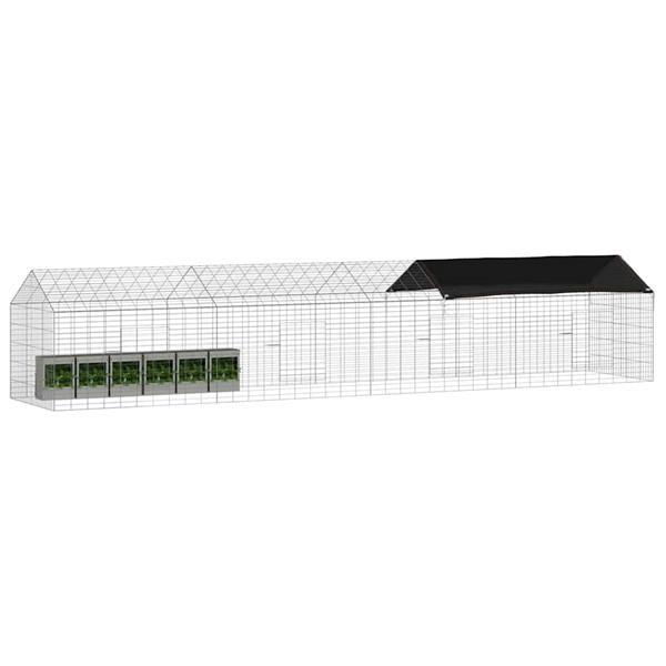 Grote foto vidaxl konijnenkooi zilver 400 x 78 x 78 cm gegalvaniseerd staal dieren en toebehoren hokken en kooien