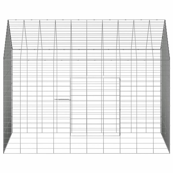Grote foto vidaxl konijnenkooi zilver 400 x 78 x 78 cm gegalvaniseerd staal dieren en toebehoren hokken en kooien