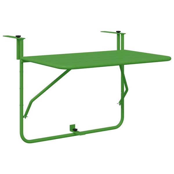 Grote foto vidaxl hangende balkon tafel groen 60 x 39 x 65 cm staal tuin en terras tuinmeubelen