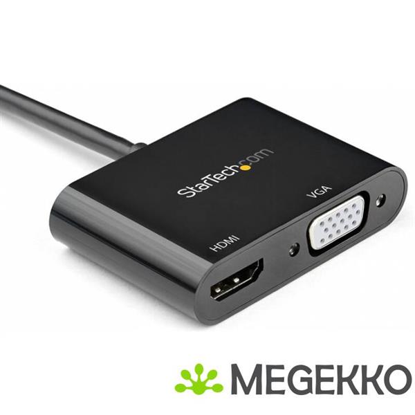 Grote foto startech.com dp2vgahd20 video kabel adapter displayport hdmi vga d sub zwart computers en software overige computers en software