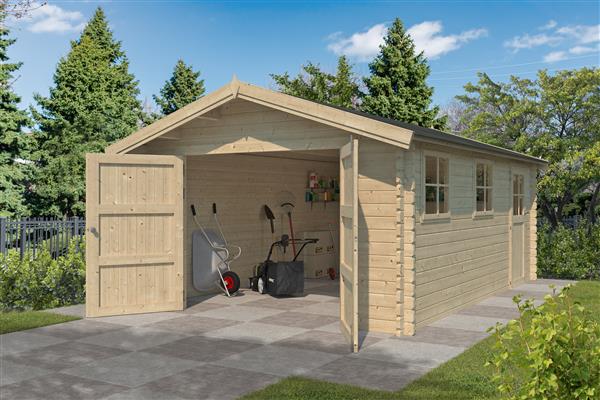 Grote foto nieuw houten garage 4011 tuin en terras tuinhuisjes en blokhutten