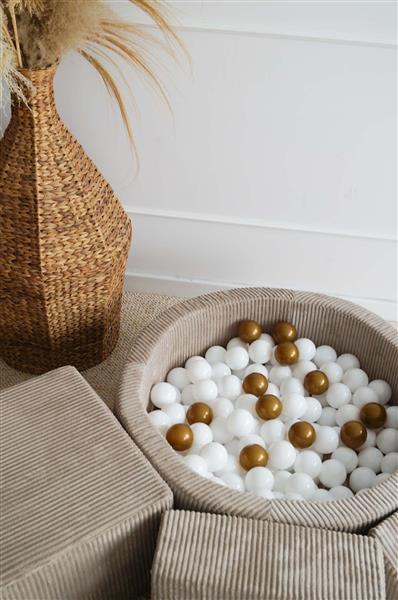 Grote foto speelset 3 elementen rib ballenbad 90x30 dark beige incl. 200 ballen dark beige kinderen en baby overige