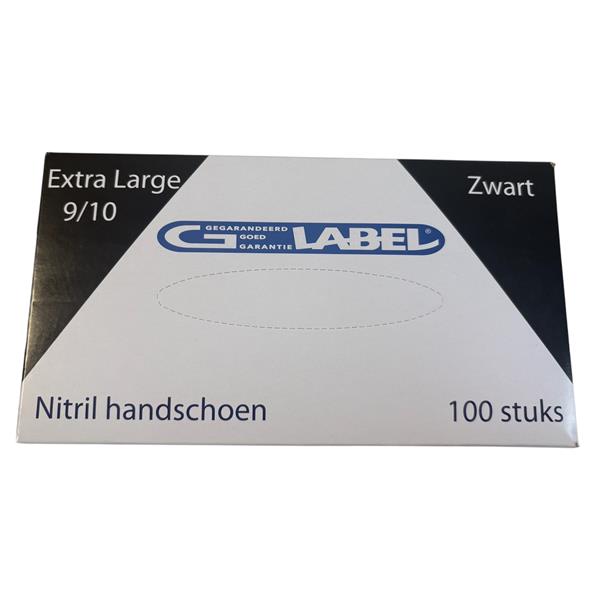 Grote foto g label nitrile handschoen zwart extra large kleding dames sieraden