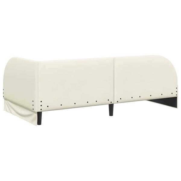 Grote foto vidaxl hoekbedframe met hoofdeinde cr me 90 cm x 190 cm fluweel antiek en kunst stoelen en banken