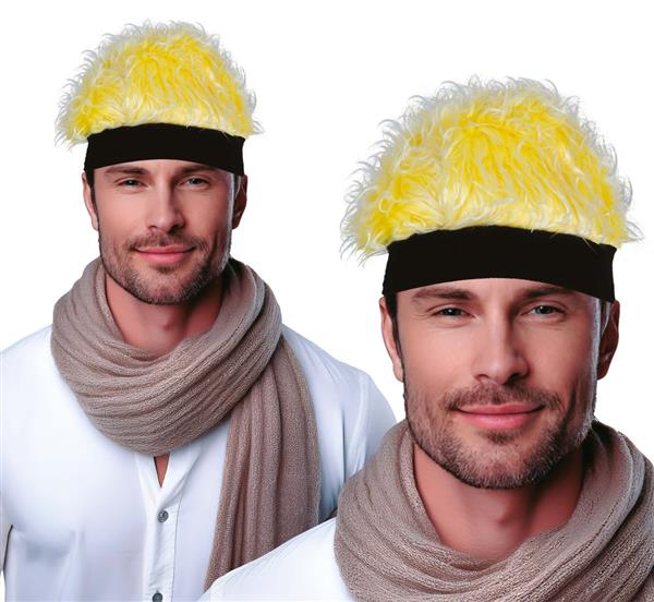 Grote foto gele pruik mat band volwassen verzamelen overige verzamelingen