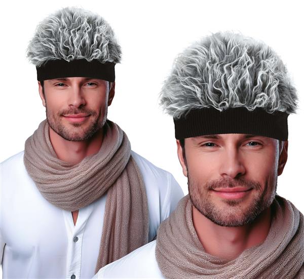 Grote foto grijze pruik met band volwassen verzamelen overige verzamelingen